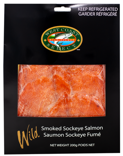 SMOKED WILD SALMON 200g WEST COAST SELECT FROZEN